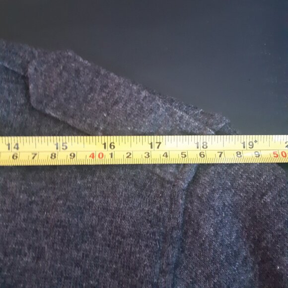 Banana Republic SZ M Heather Grey Full Zip Up Wool & Cotton Men's Sweater Jacket - Picture 12 of 16